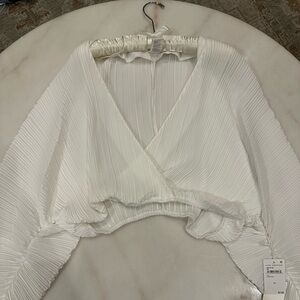 Good American Pleated White Shirt